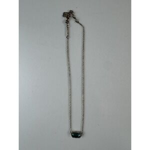 Kendra Scott Necklace Gold Tone Green Oval Pendant Adjustable 16" Womens Jewelry